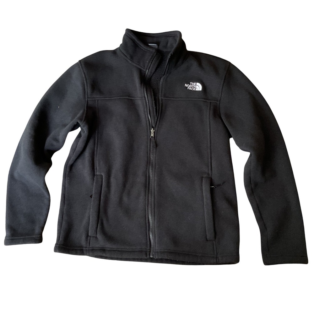 The North Face Mens Black Full Zip Fleece Jacket Medium Sweater Knit Coat 1508‎